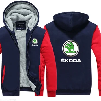 

M-5XL Winter Hoodies For men New zipper Casual Thicken Skoda Sweatshirt men plus Size coat winter warm jacket tops