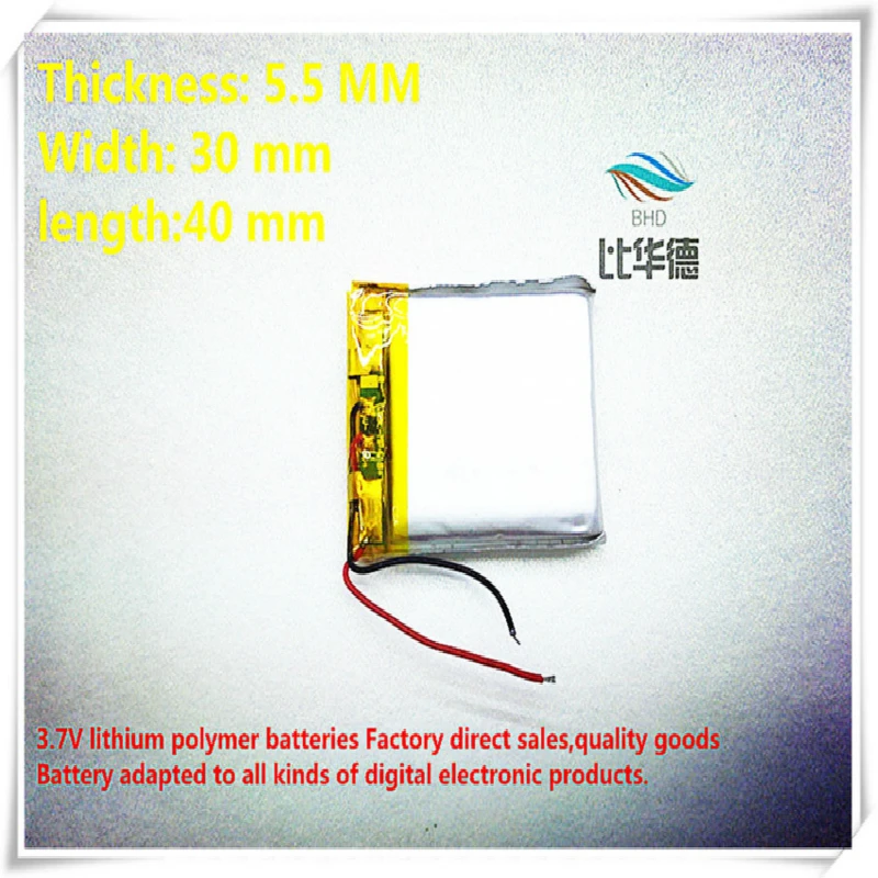 (10 шт./лот) 3 7 V 533040 553040 600mah литий-ионный полимерный аккумулятор качество товаров |