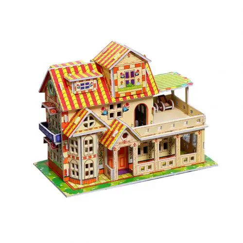 1 Набор, детская 3D бумажная доска, головоломка, строительная сборка, игрушка для раннего обучения, детский подарок, сделай сам, сборка, развивающая игрушка, подарок - Цвет: English Villa
