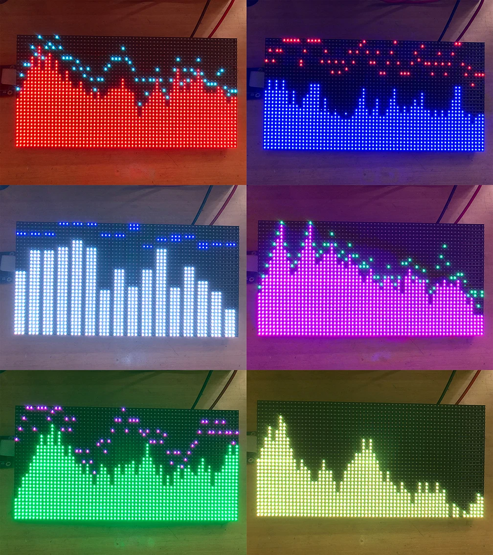 Visor Espectro Musical RGB a Cores, Luz LED, Ponto AS3264
