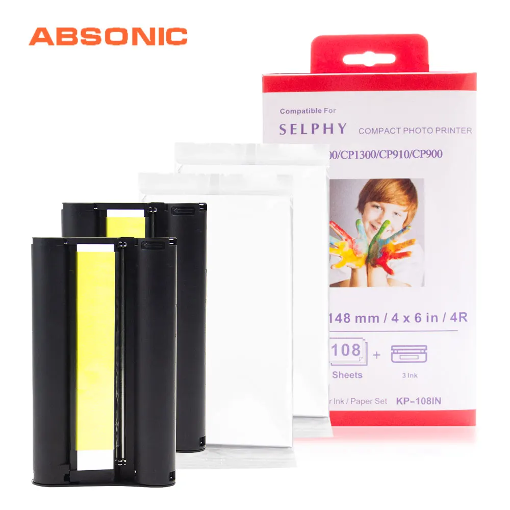 

for Canon Selphy Ink Paper Set KP-36IN (2 Ink Cartrdige+72 Sheet Photo Paper) for Canon Selphy Printer CP1200 CP1300 CP910 CP900