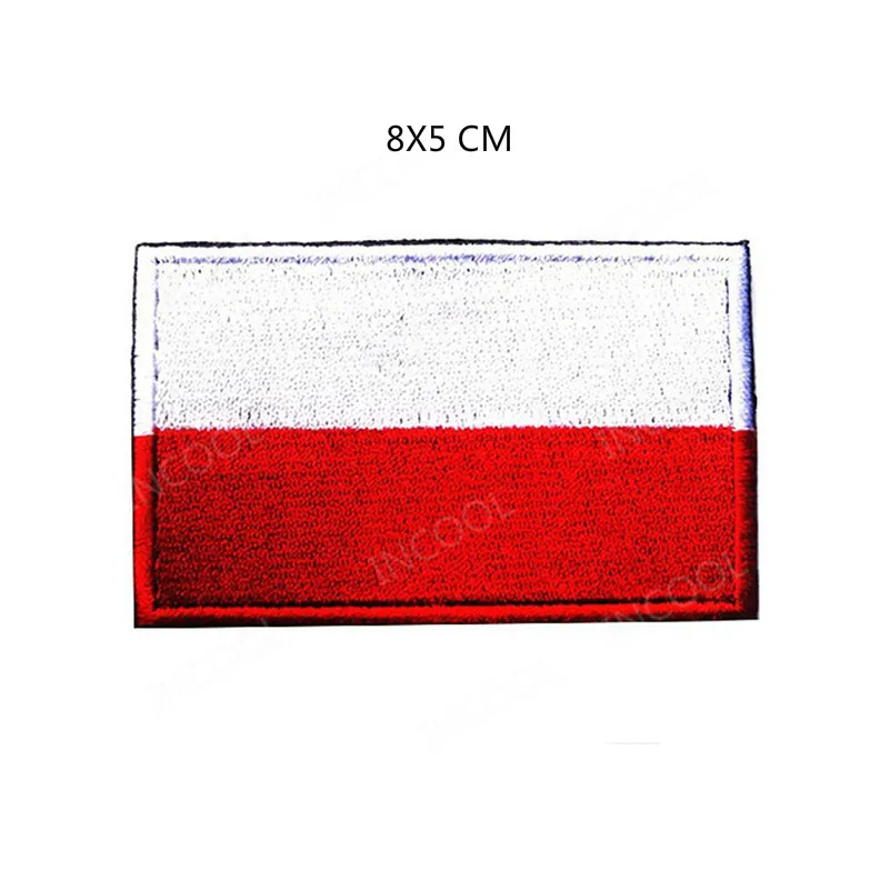 3 Poland Flag Вышитые нашивки с польским флагом, армейский военный боевой дух, нашивки, тактическая аппликация эмблем, вышивальные значки с черепом, флаги - Цвет: 3 Poland Flag