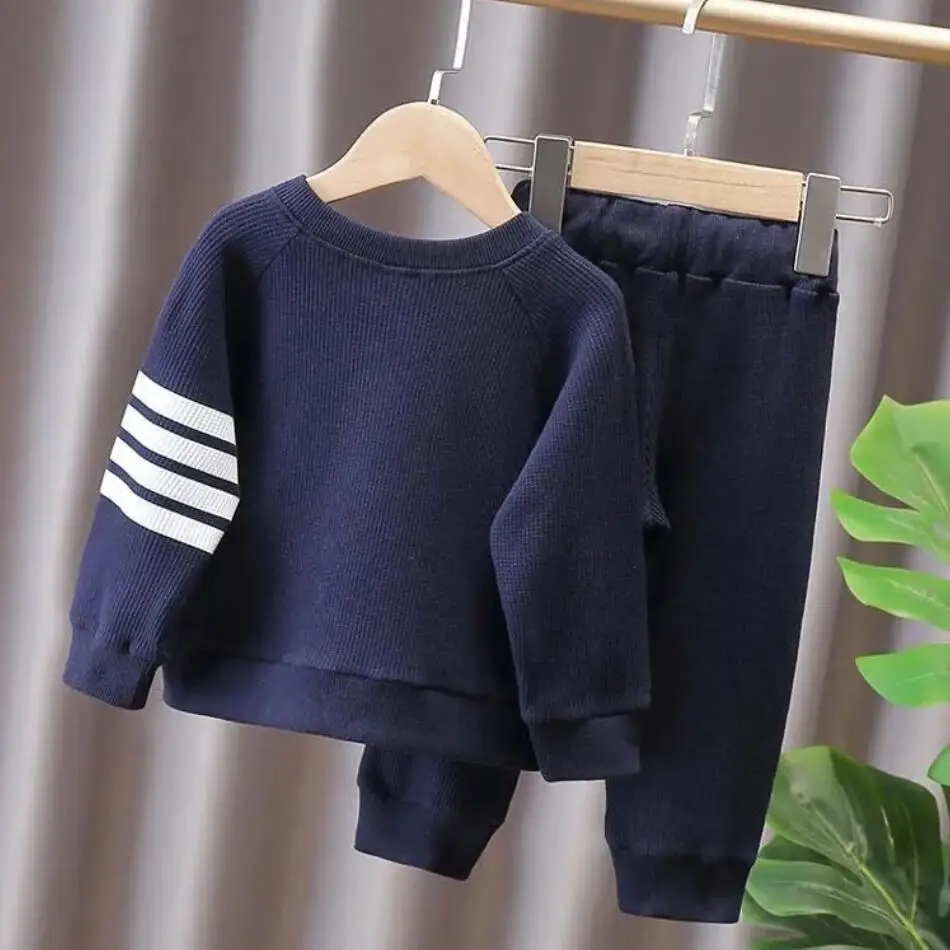 1-8 Years Old Children's Clothing Long Sleeve New Boys Fleece Sweater Suit Sportswear For Baby Boy Tracksuits Toddler Outfits