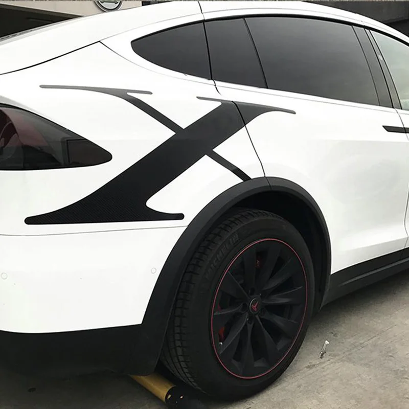 Спортивная гоночная задняя сторона X наклейка виниловая графика пленка украшение Стайлинг для Tesla модель X