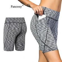 Fanceey, 6 цветов, для фитнеса, женские шорты с высокой талией, для йоги, спандекс, спортивные шорты для женщин, леггинсы для спортзала, женские бесшовные шорты для тренировок