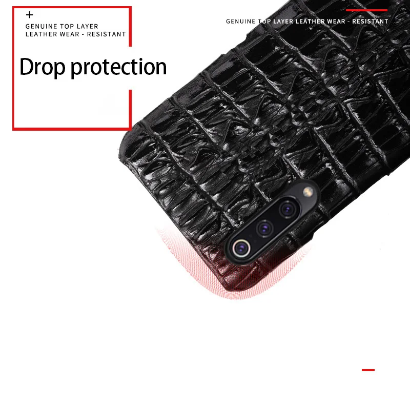 Flash Deals ich6t Genuine leather Phone Case For Xiaomi Mi 8 lite 9 se 9T Note10 A2 A3 Mix 2s Max 3 F1 For Redmi Note 7 8 6 5 Pro Crocodile Case
