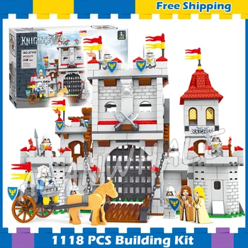 

1118pcs New Knights Kingdoms Joust Lion Castle 27110 Model Building Blocks Children Toys Kids Boys Compatible With