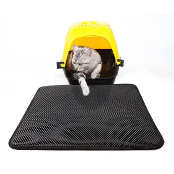 

New EVA Double-Layer Waterproof Cat Litter Mat High Elasticity Foldable Honeycomb Sifting Sanitary Pet Cats Litter Clean Pad AA