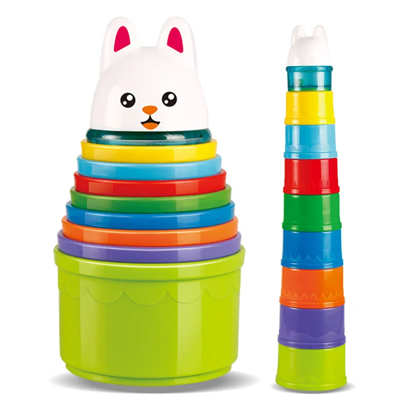 

Forest Animal Stacked Cup Play Sand Play with Water Educational Three-in-One Baby Jenga Case Cup Stack-up Toy