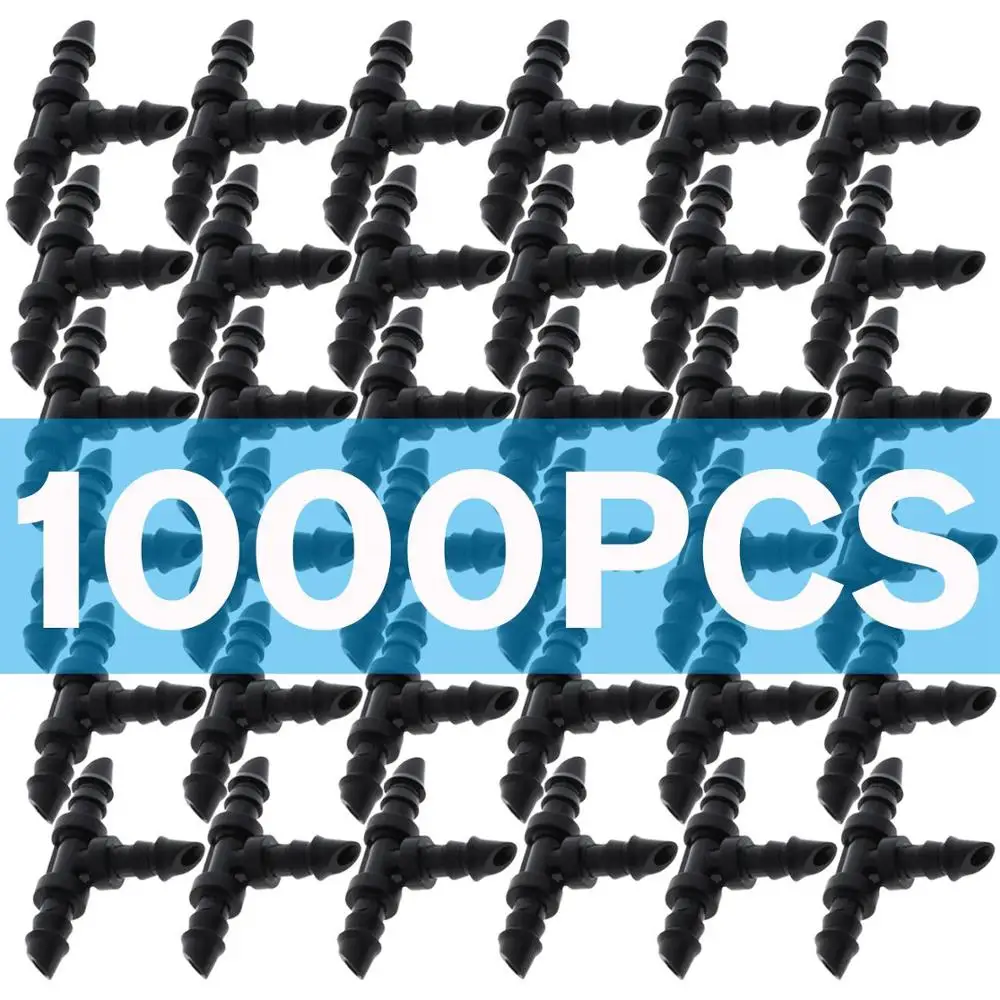 KESLA 1000 шт тройник колючая 1/" 3-контактный разъем полива сада микро капельного орошения адаптер 4/7 мм шланг для пальцев, искусственные бриллианты, Т-образный шарнир - Цвет: KSL01-KIT019-1000PCS