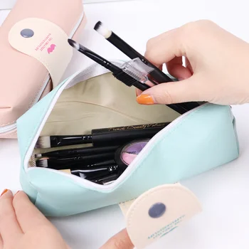 

Candy Color Zipper Travel Toiletry Kit Make PU Makeup Case Cosmetic Bag Organizer Special Purpose Bags