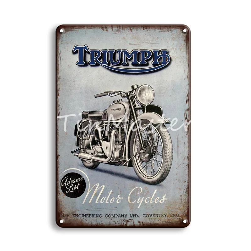 50463 Lambretta Triumph мотоциклы металлическая настенная художественная жестяная вывеска винтажный гараж домашний Декор Ретро индийский плакат Настенные декоративные таблички - Цвет: 50463