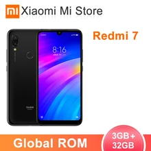 En Stock mundial ROM Xiaomi Redmi 7 3GB 32GB teléfono inteligente Snapdragon 632 batería de 4000mAh 6,26 "Pantalla 12 + 2MP Camers duales 2 + 1 tarjeta(China)