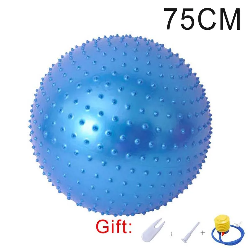 Мячи для занятий йогой 75 см, 85 см, фитнес, тренажерный зал, фитбол для баланса, Пилатес, тренировки, колючий Массажный мяч с бесплатным воздушным насосом - Цвет: Blue 75cm