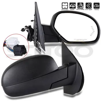 

Scitoo Black Power Fold Memory Heated Puddle Light Pair Mirrors For 07-14 Chevrolet GMC Auto Replacement Exterior Car Parts