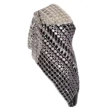 180x55 см Женская винтажная накидка с вырезами и кисточками, свадебная накидка, блестящая шаль с блестками для банкета, вечеринки