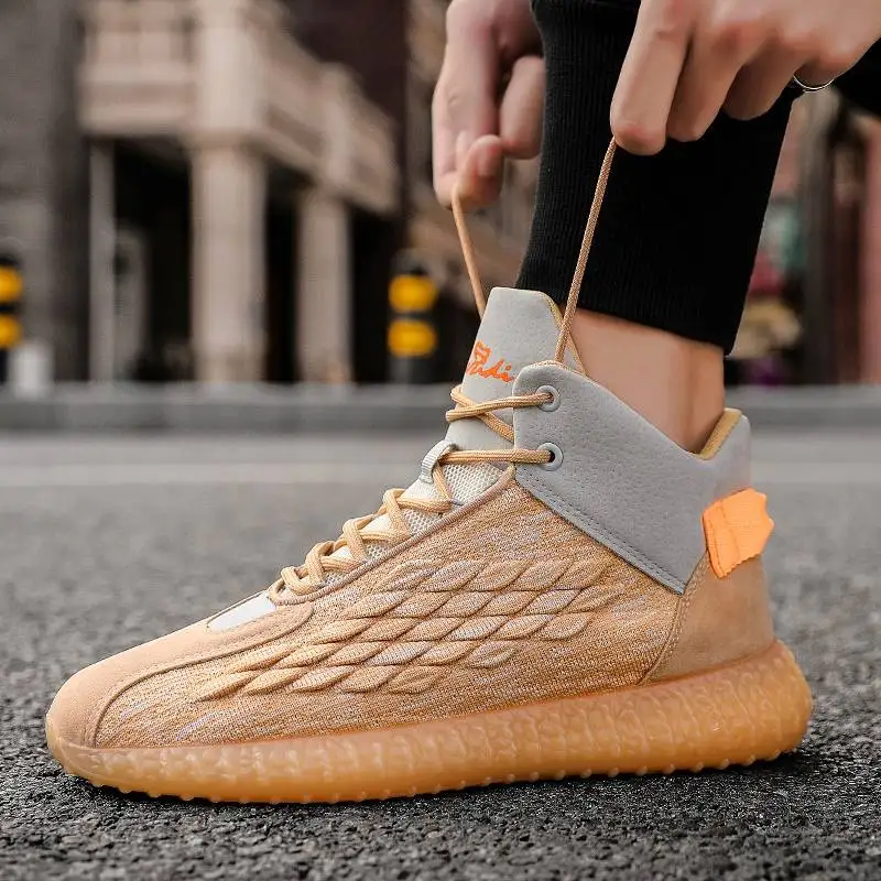 Autumn high top Warm and breathable sports shoes Fashion handsome personality light and soft Running Coconut Casual Shoes