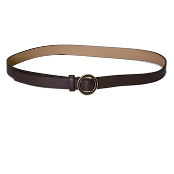 

Luxury Designer Simple Round Buckle Imitation Leather Student Belt Exquisite Casual Ladies Belt Bg-1380