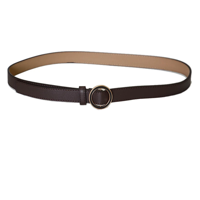 

Round Buckle Women Belt Simple Vintage Students Waistband Adjust Fashion Casual No-hole Cummerbunds