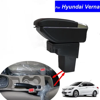 

For Hyundai Verna 2010 2011 2012 2013 2014 2015 2016 Armrest Leather Car Center Console Armrests Storage Box Auto Parts