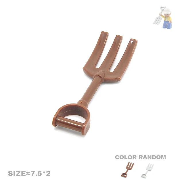 Big Size Action Figures City Princess Policemen Family Building Block Doll Character Accessory Toys Assembly Children Kids Gift Pitchfork