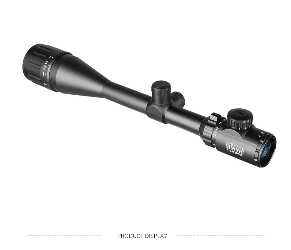 Escopos para Airsoft Rifle Óptico Escopo Longo Olho Alívio Scope Sniper Engrenagem Caça 6-24x50 Aoe Mod. 1265155 10 Lunetas Riflescopes