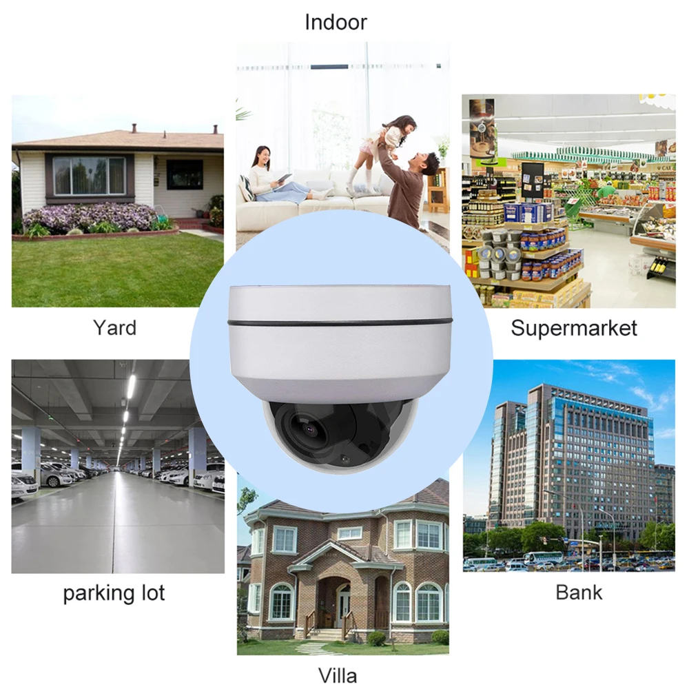  Hikvision Compatible 5MP Mini Dome PTZ IP Camera 4X Zoom 2.8-12mm Ourdoor 45M IR CCTV Video Surveil