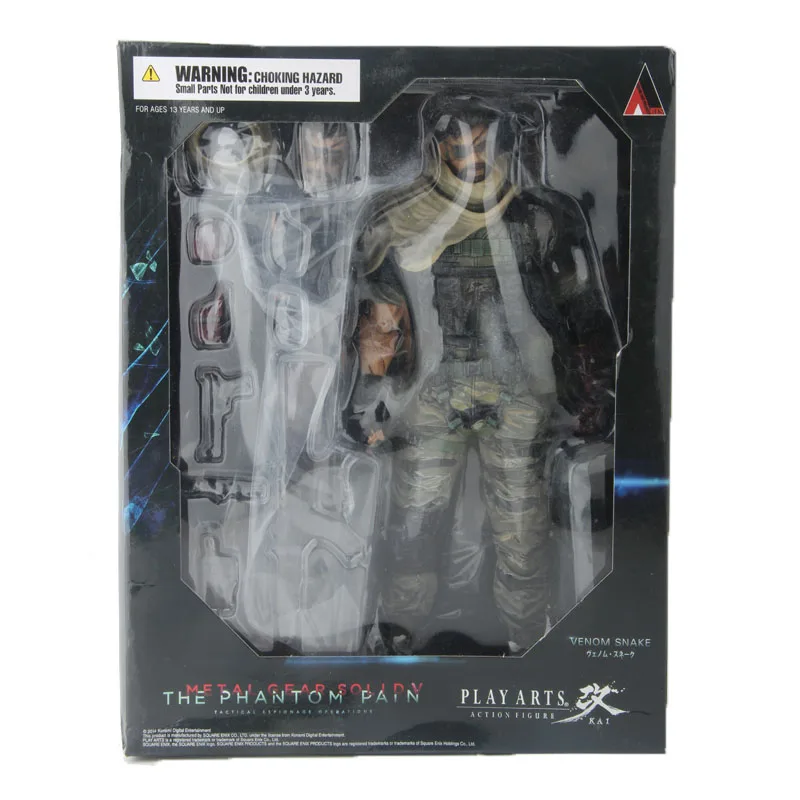 Play Arts Kai Metal gear твердая змея ПВХ Фигурки PA Коллекционная модель игрушки 27 см