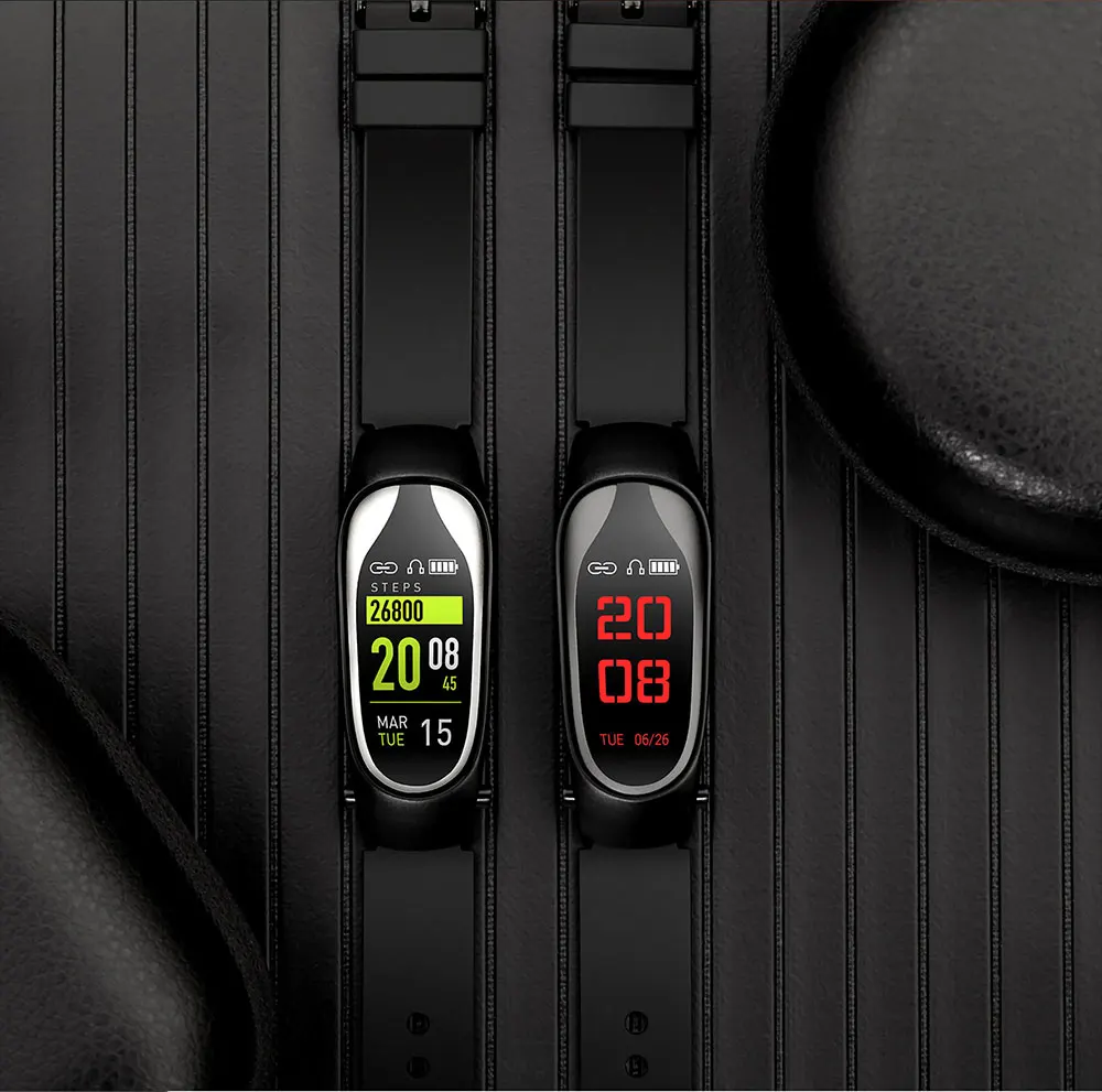 Качество KR04 Смарт часы браслет с Bluetooth наушники монитор сердечного ритма шагомер спортивные звонки, музыка ремешок для умных часов