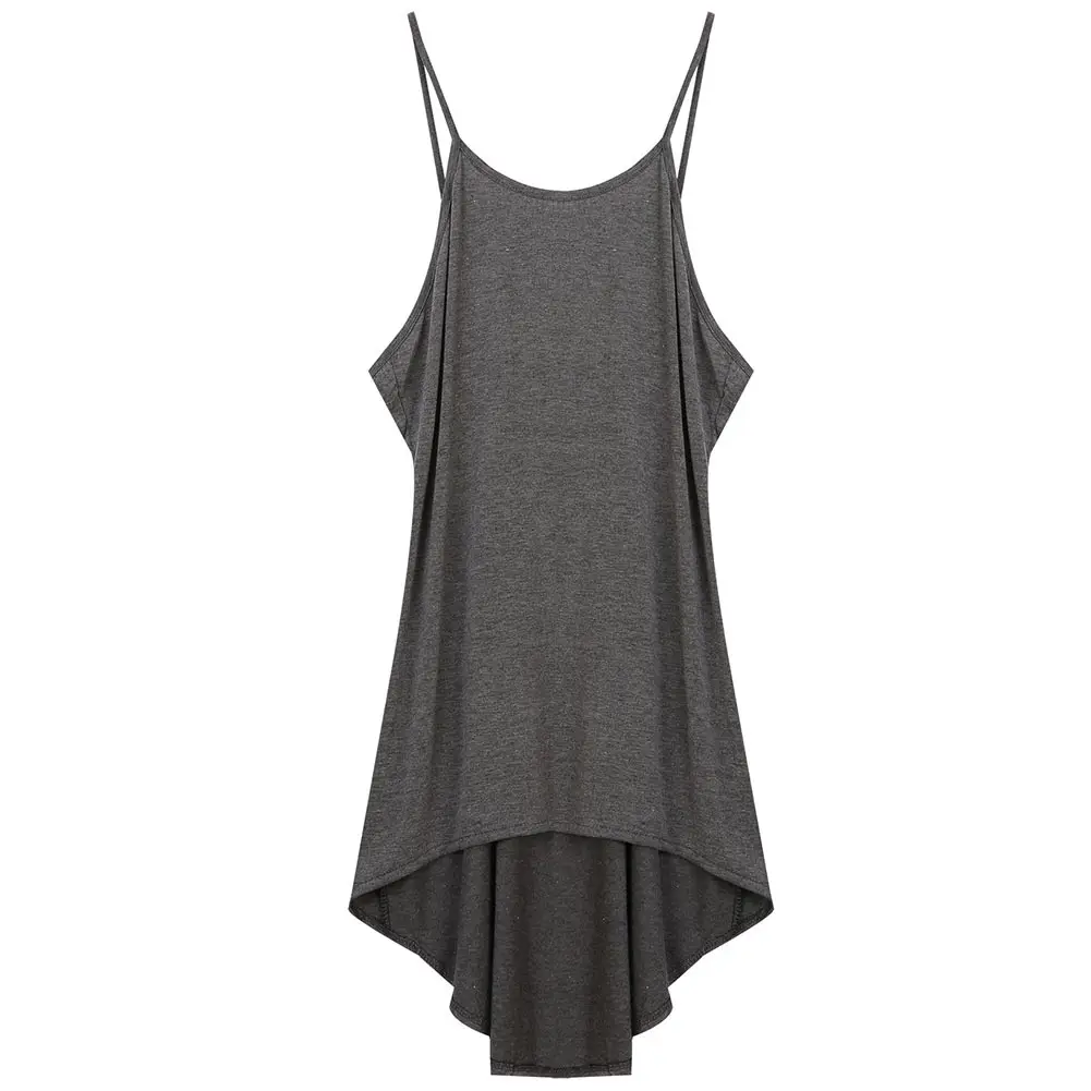 

Mini Summer Beach Loose Backless Cotton Blend Women Dress Solid Irregular Fashion Casual Spaghetti Strap Sexy Sleeveless
