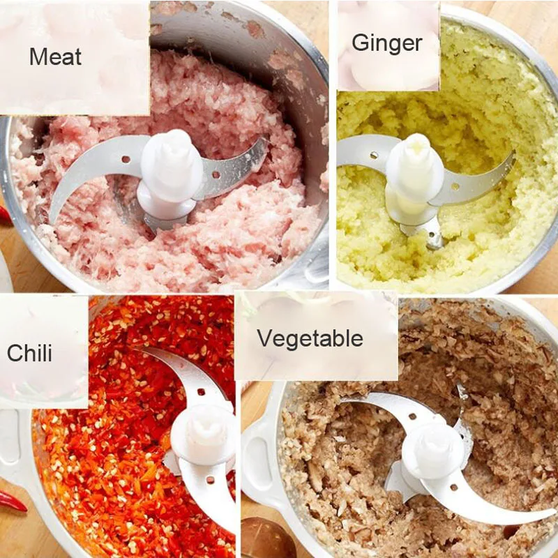2 л электрическая кухонная мясорубка измельчитель пищевой из нержавеющей стали