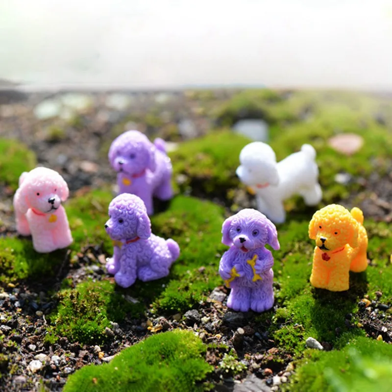 1Pcs Tiny Dog Miniature Figurine Cute Cartoon Figures Animal Models Pet
