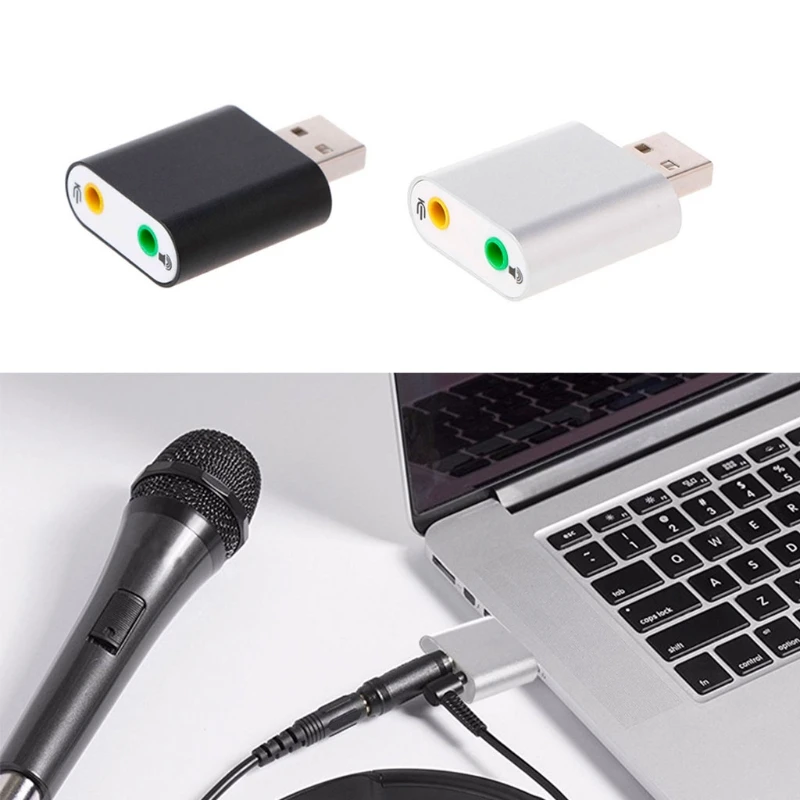 Алюминиевый Внешний USB 2,0 3D стерео 7,1 канал 3,5 мм Aux Выход ...