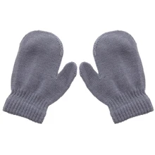 Милые детские вязаные теплые мягкие перчатки унисекс, детские варежки ярких цветов для мальчиков и девочек, D08C