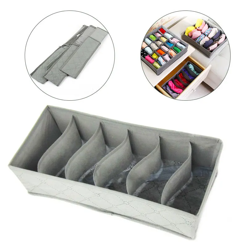 

3PCS/SET Foldable Storage Box Zipper Underwear Bra Storage Box Separated Folding Socks Bra