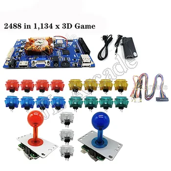 

134 x 3D Games Arcade Game Machine Board 2448 in 1 Multi Games PCB Motherboard,American joystick, power, button, speaker