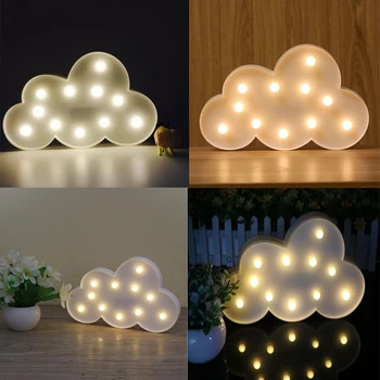 

3D Cloud Shape LED Night Light Battery Operated Nursery Lamp Bedroom Home Decor Children Girl Toy Christmas Gift