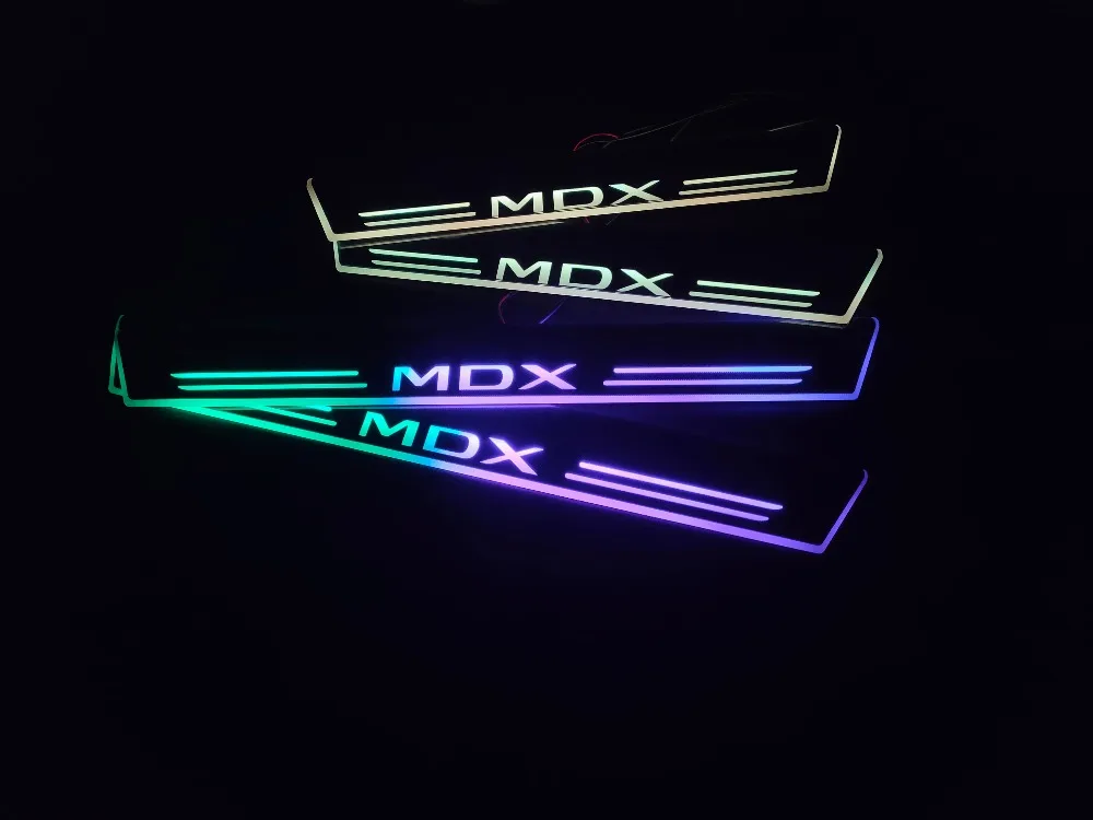 RQXR светодиодные движущиеся двери потертости для acura mdx динамический порога пластина плоская подкладка автомобильные аксессуары rgb приветственные огни