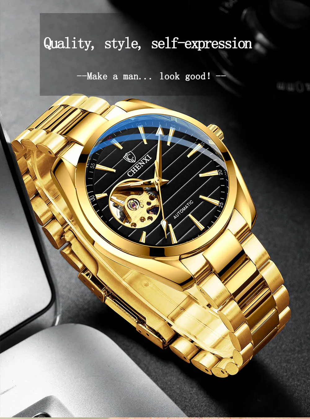 Men's Automatic Mechanical Top Brand Stainless Steel Waterproof Swiss Movement High Quality Watches Relogio Masculino