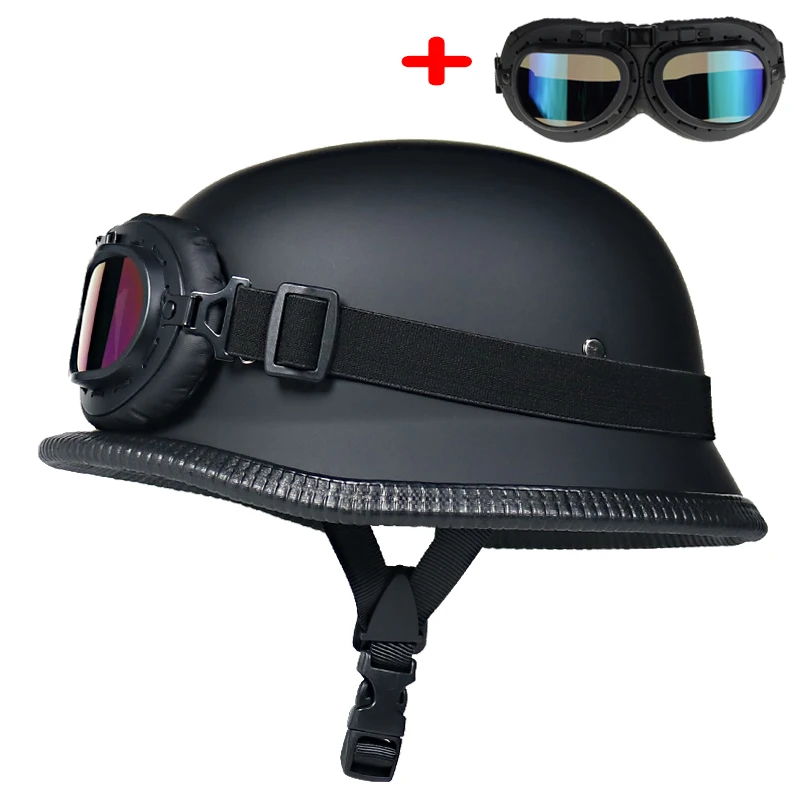 ABS Материал moto rcycle шлем casco moto Ретро Второй мировой войны немецкий военный шлем с очками capacete - Цвет: 1