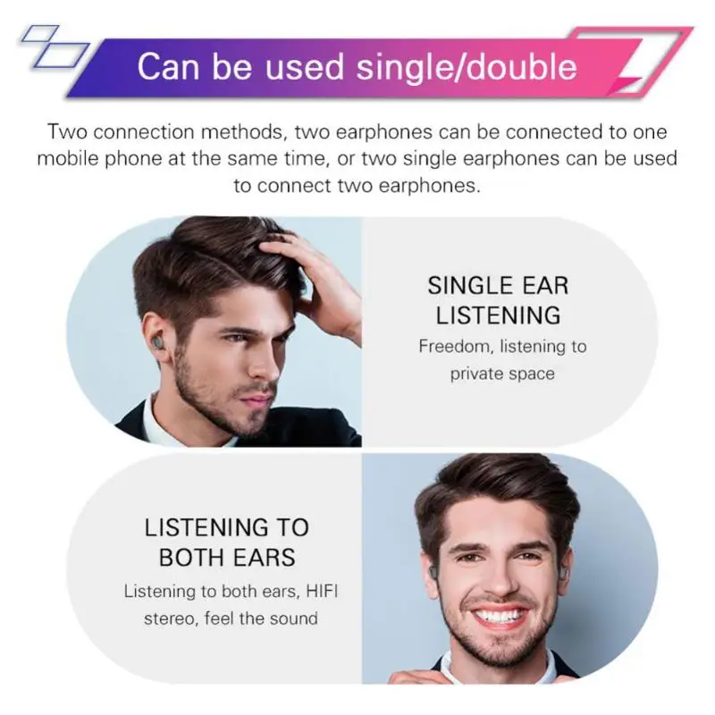 TWS Bluetooth 5,0 наушники Беспроводная зарядная гарнитура стерео спортивные наушники