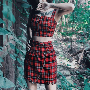 

Women Fashion Party Cocktail Skirt Plaid A-Line Skirt Casual Fashion Zipper Women Elegant Sheath Above Knee Mini Skirts