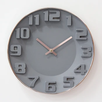 

New 3D three-dimensional personality glass wall clock simple modern Nordic round living room bedroom silent quartz clock LB91416