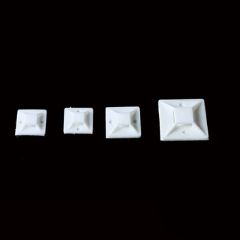 

500 PCS/Set White Cable Base Mounts 25mm*25mm Cable Wire Zip Tie Mounts Non-glue Bases Wall Holder Fixing Seat Clamps