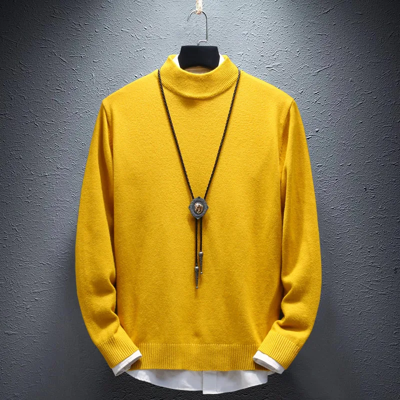 Осенние мужские свитера высокого качества мужские вязаные свитера-пуловеры горячая Распродажа мягкий шерстяной классический разноцветный мужской свитер M-3XL