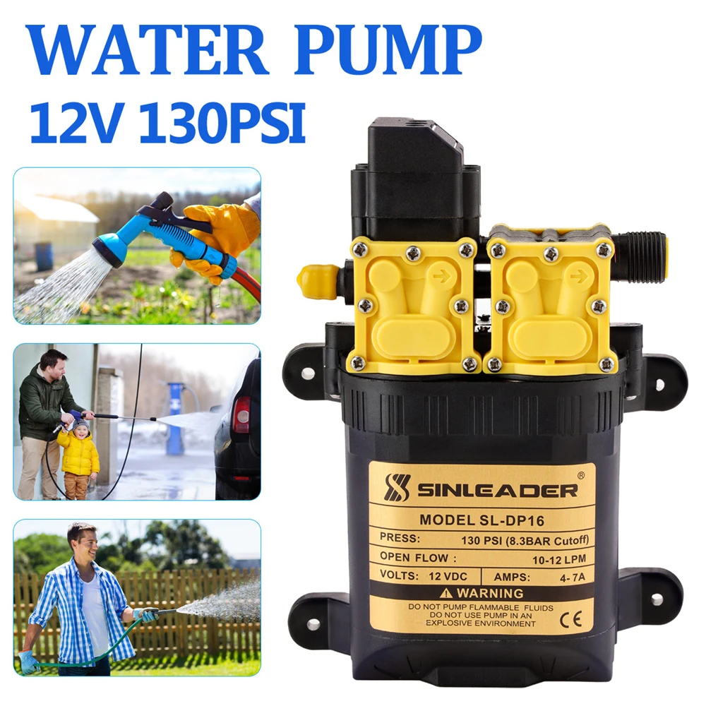 12 V Membran Wasserpumpe, 7-9LPM, 150 PSI, 12 Volt DC Frische Wasser Pumpe  Selbstansaugende Sprayer Pumpe mit Druck Schalter Einstellbar - AliExpress