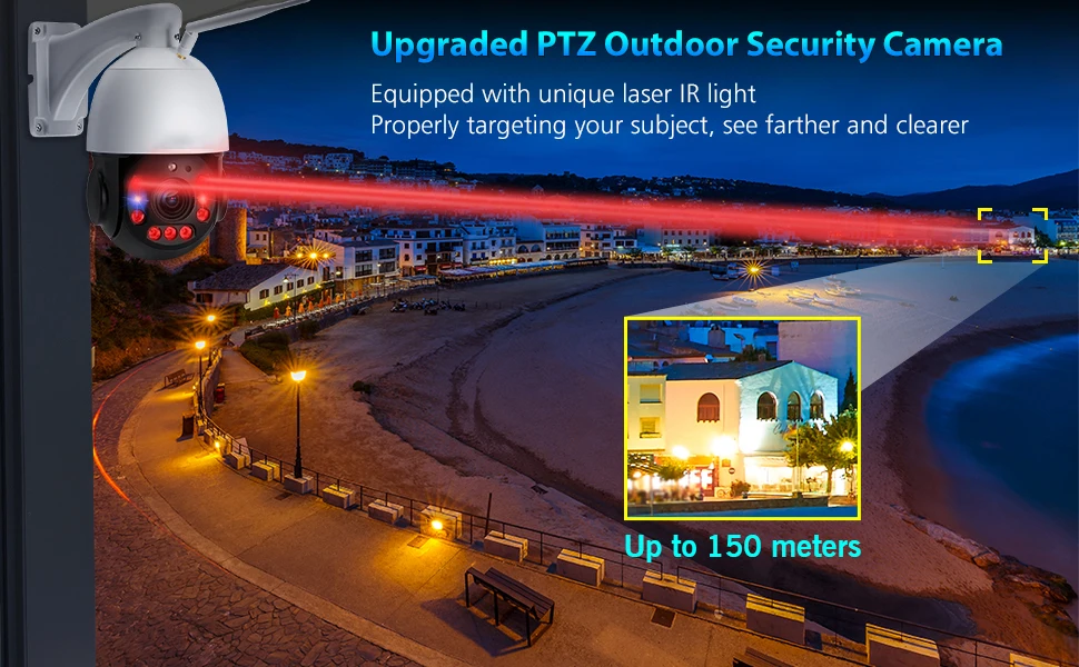 5MP 30X Zoom IP Camera Wifi Onvif PTZ Speed Dome Human Detection SD Card Slot CCTV H.265 P2P Wireless Surveillance Camera