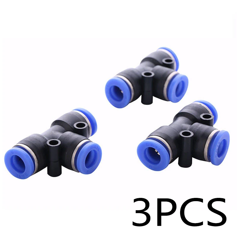 10 шт. Т образный пневматический равномерный Тройник Вставной соединитель трубка