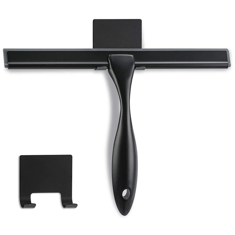 Shower Squeegee, 10 Inch Matte Black Squeegee, All Purpose Stainless