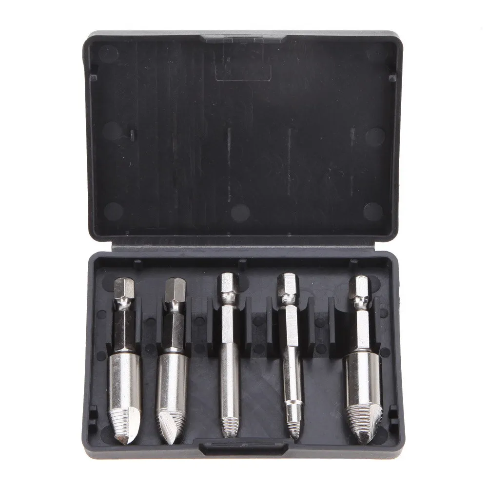 

Single-head 5 Pieces Broken Stud Spanner 1/4 Hexagonal Shank High-Speed hua ya Broken Wire Remove Screw Tool